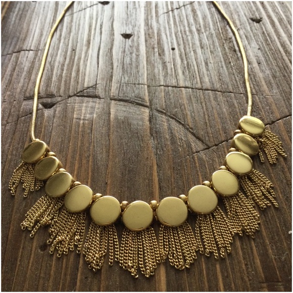 VINCE CAMUTO Gold‑Tone Fringe Statement Necklace – Tribal Core Collection - Picture 4 of 10